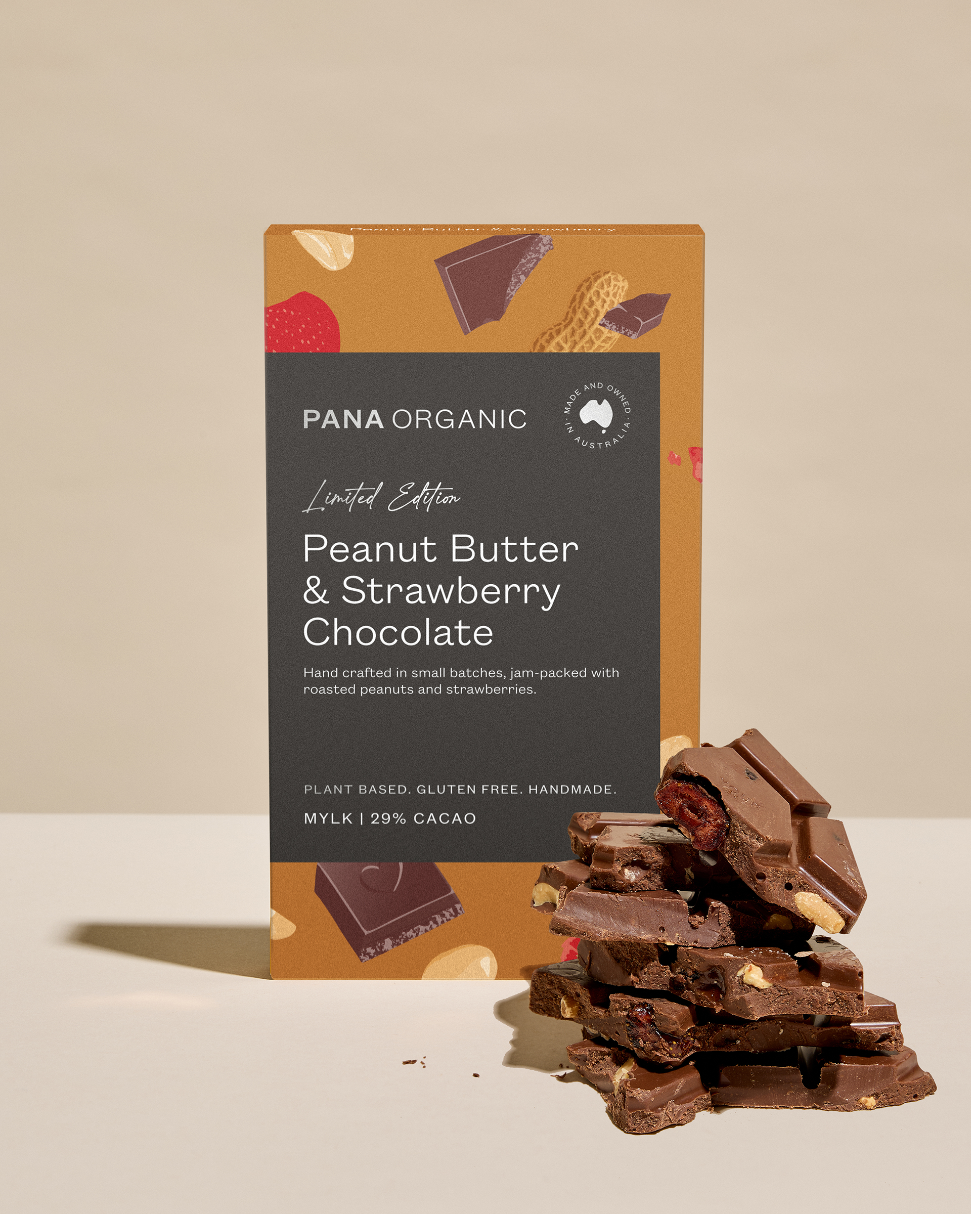 Handmade Pana Organic Peanut Butter & Strawberry Chocolate