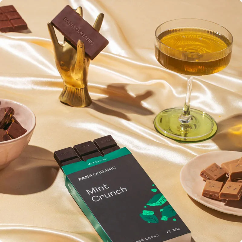 Pana Organic Chocolate Lovers Bundle featuring assorted chocolate bars, blocks, and spread