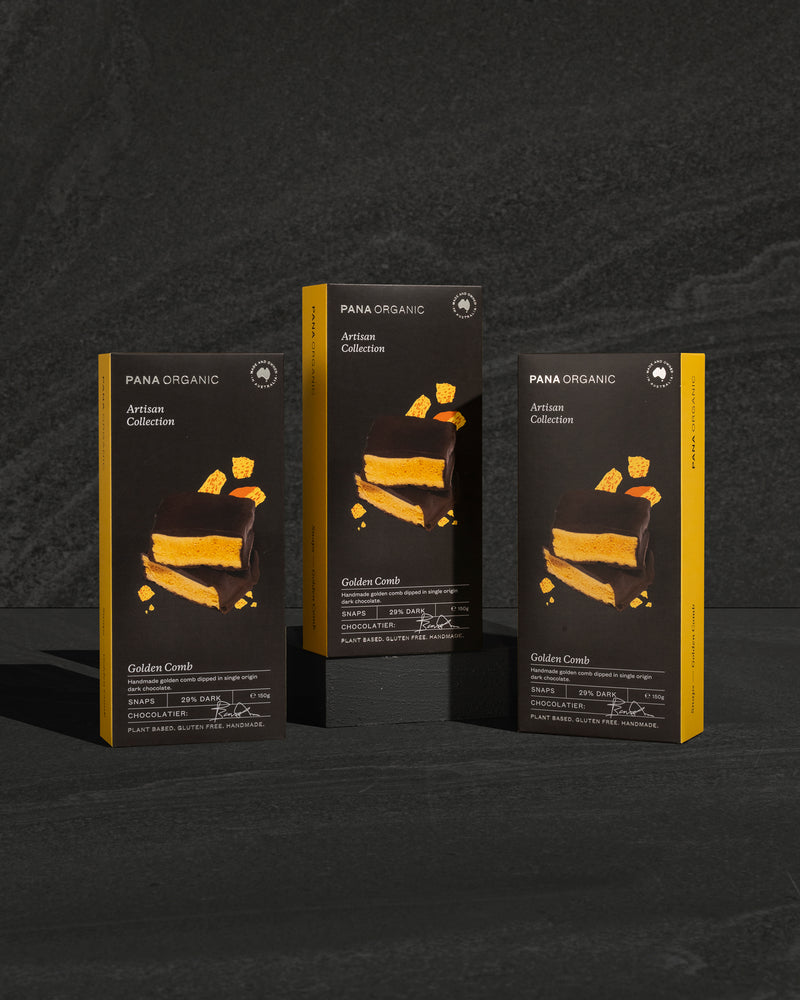 The Artisan Collection Golden Comb Snaps Dark Chocolate box