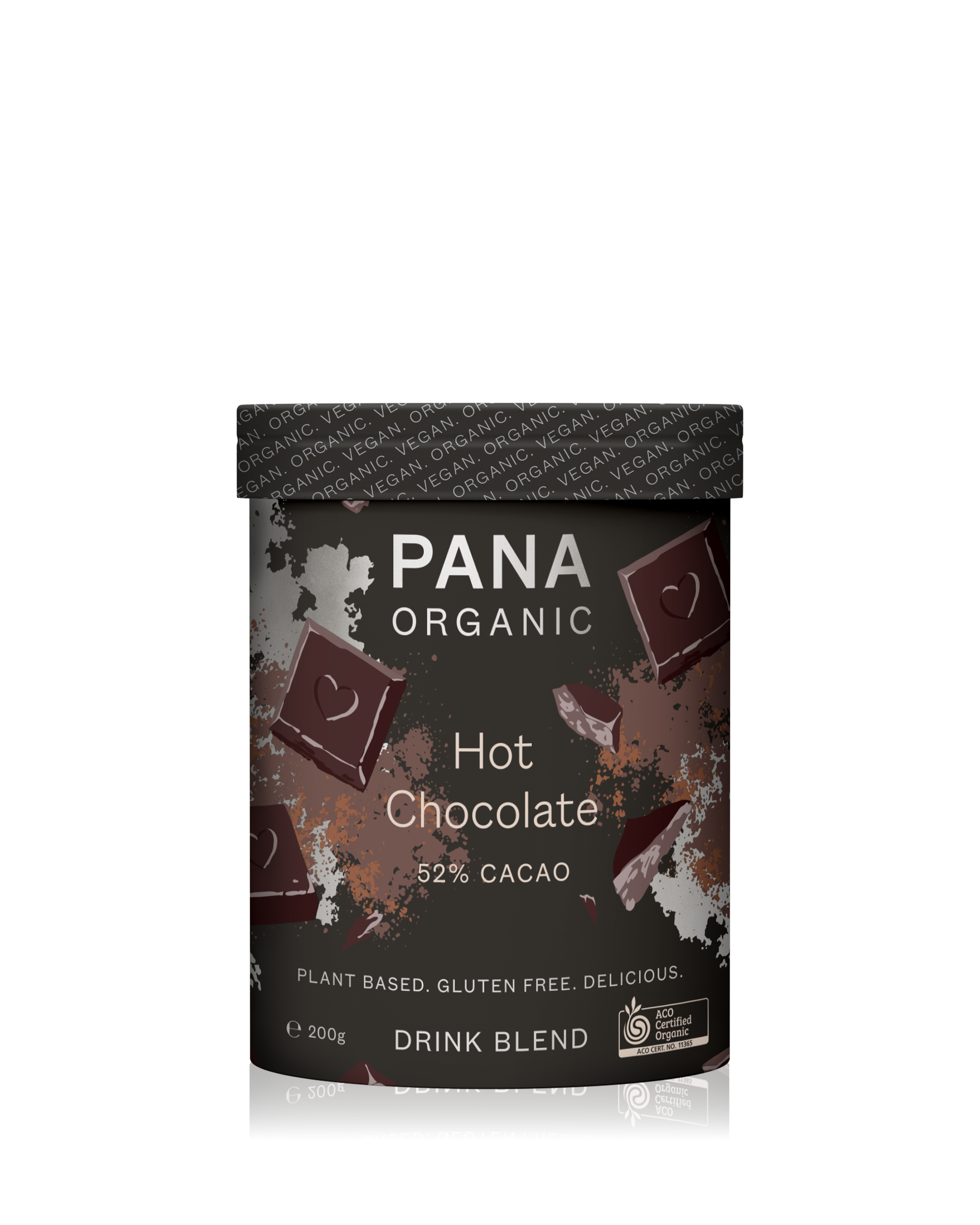 A rich and slightly bittersweet hot chocolate made with 52% organic cacao.