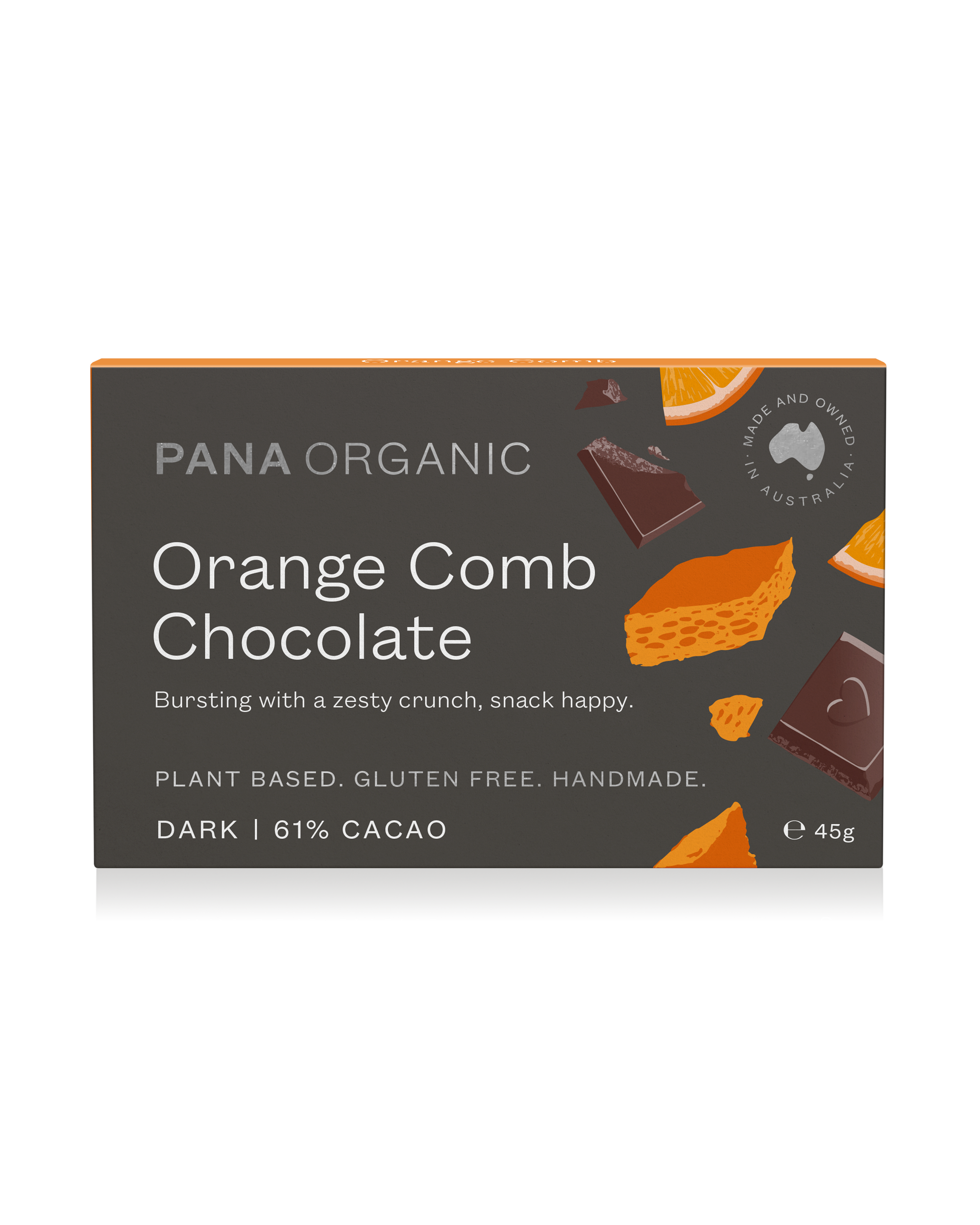 A crunchy and sweet plant-based chocolate infused with natural orange flavour.