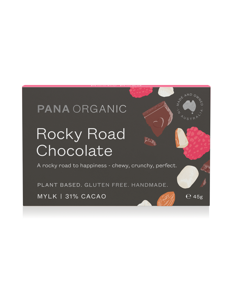A plant-based and gluten-free rocky road chocolate treat.