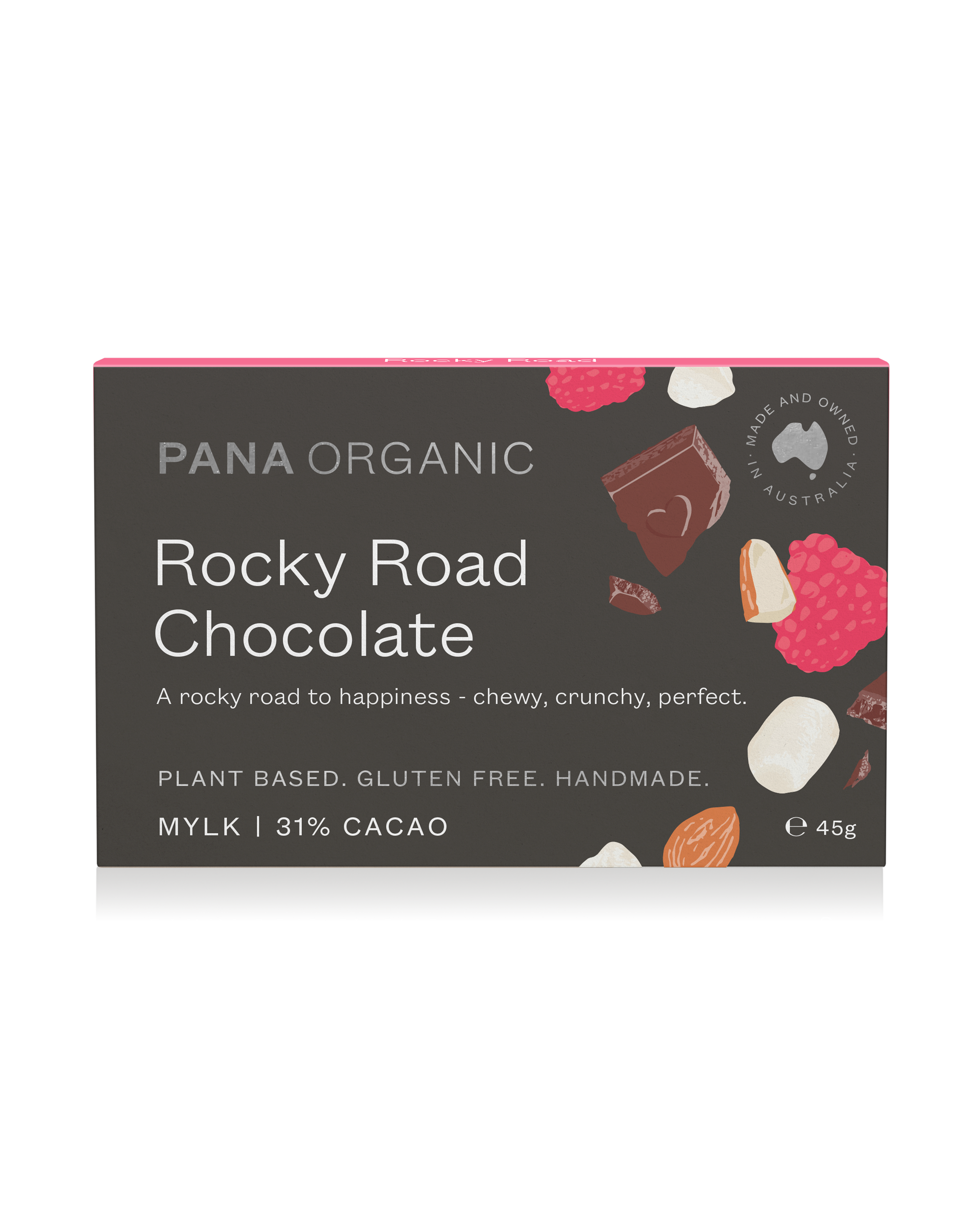 A plant-based and gluten-free rocky road chocolate treat.