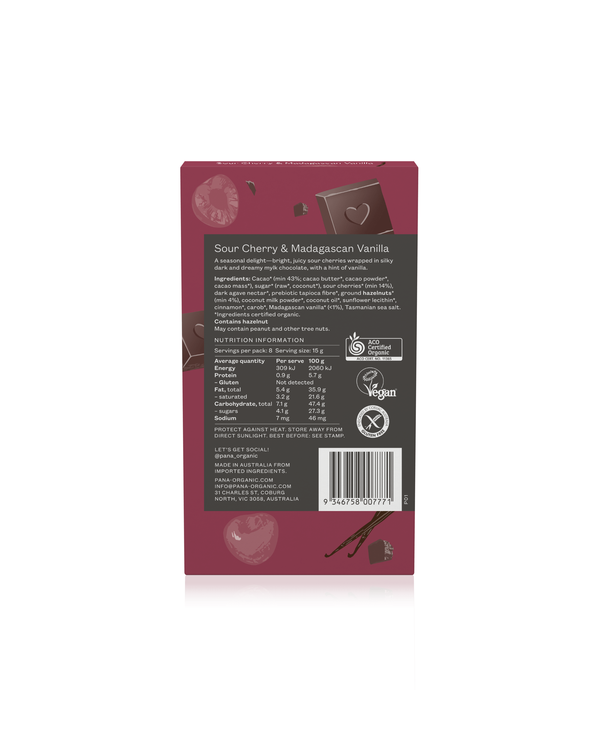 Sour Cherry & Madagascan Vanilla Chocolate Block - Limited Edition