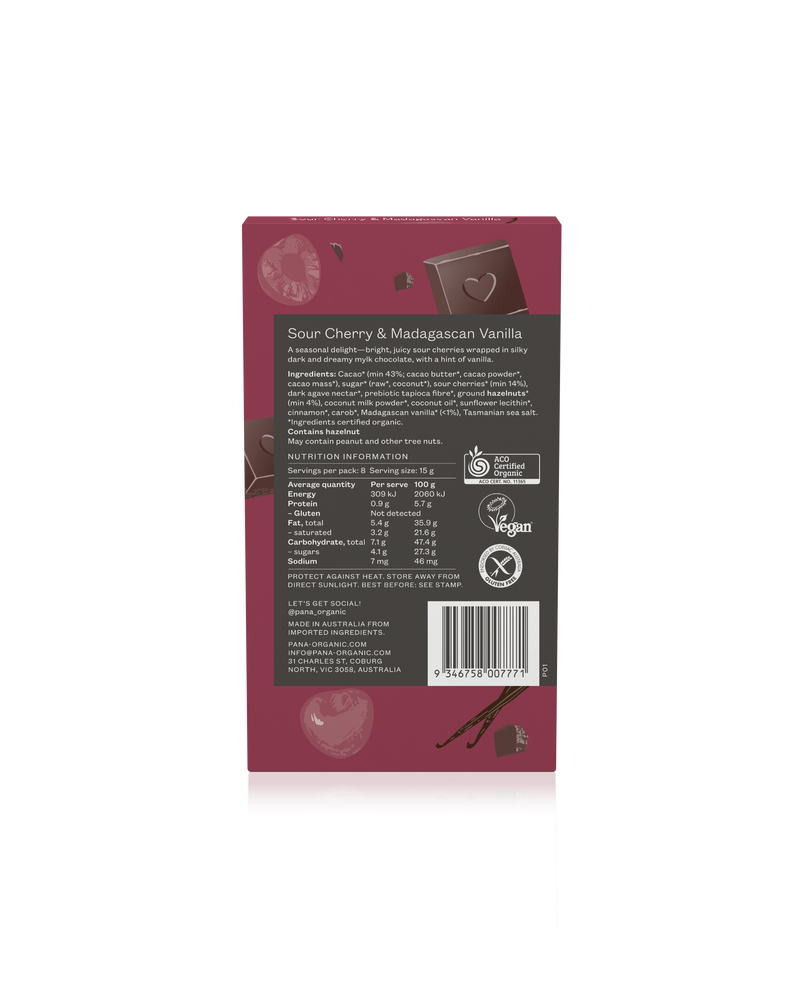 Sour Cherry & Madagascan Vanilla Chocolate Block - Limited Edition