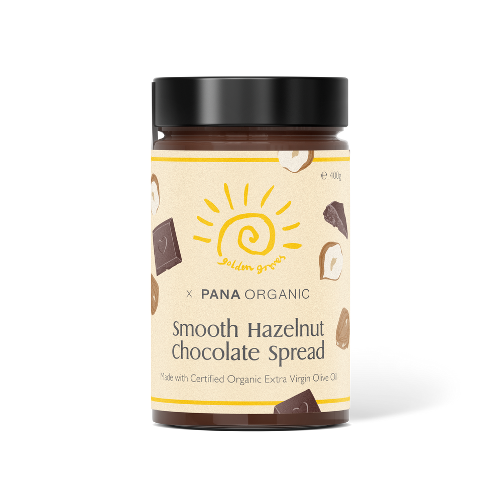 Golden Groves x Pana Organic Smooth Hazelnut Chocolate Spread