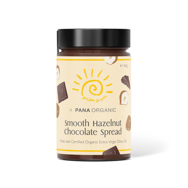 Golden Groves x Pana Organic Smooth Hazelnut Chocolate Spread