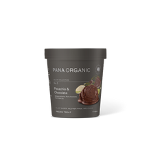 Pana Organic pistachio and chocolate ice cream. Dairy free, gluten free, organic, plant based, no nasties. 