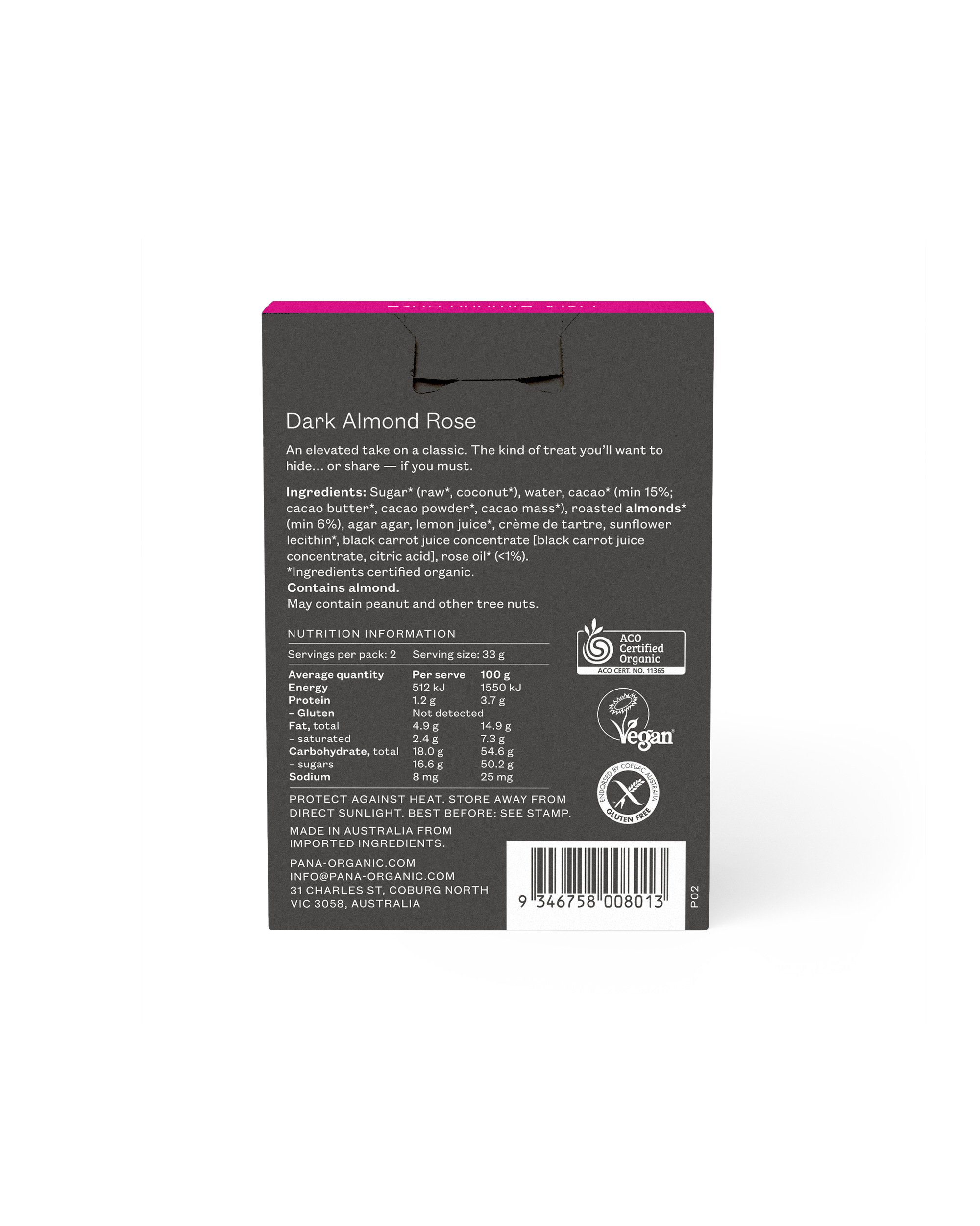 Almond Rose Dark Chocolate Turkish Delight