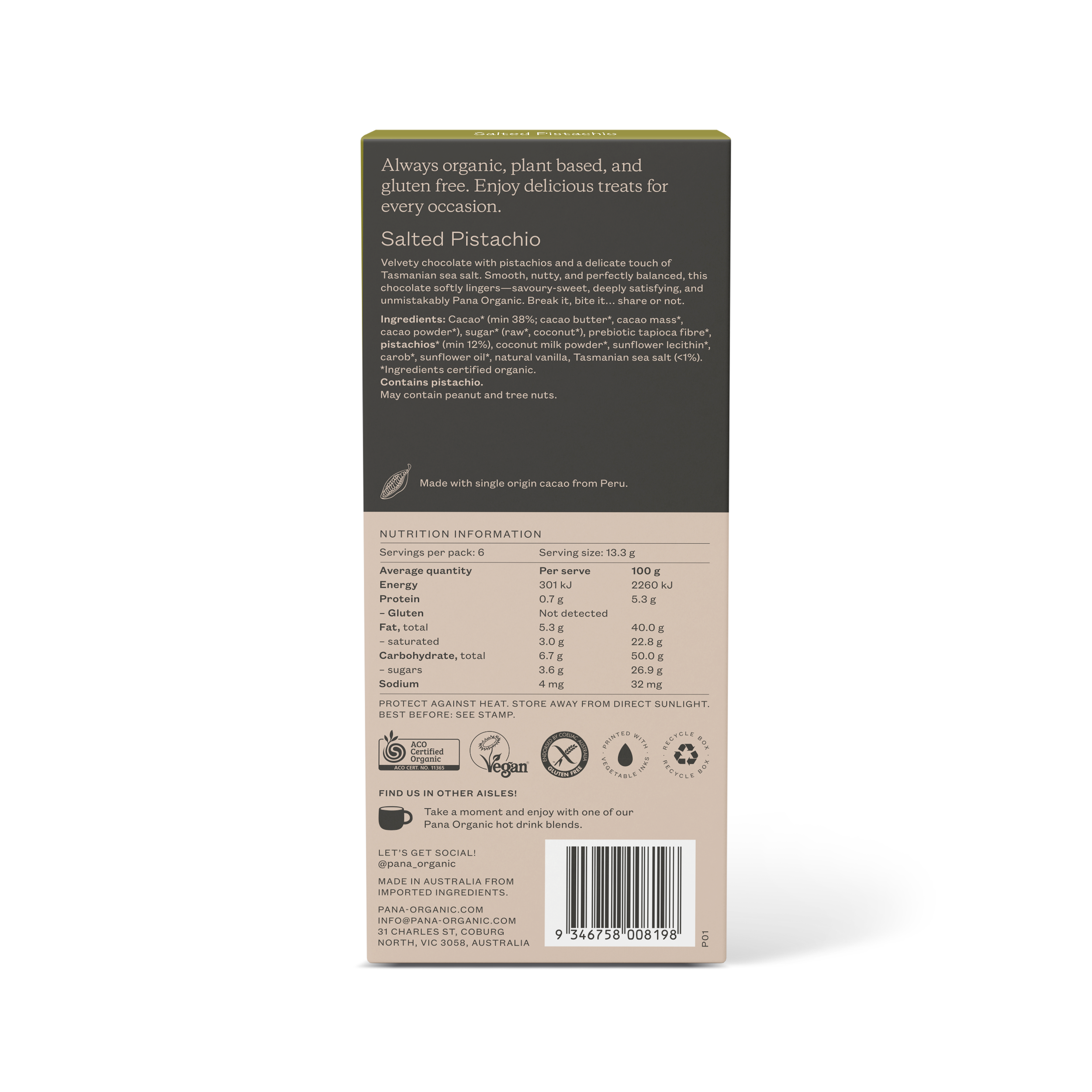 80g Salted Pistachio Mylk Chocolate