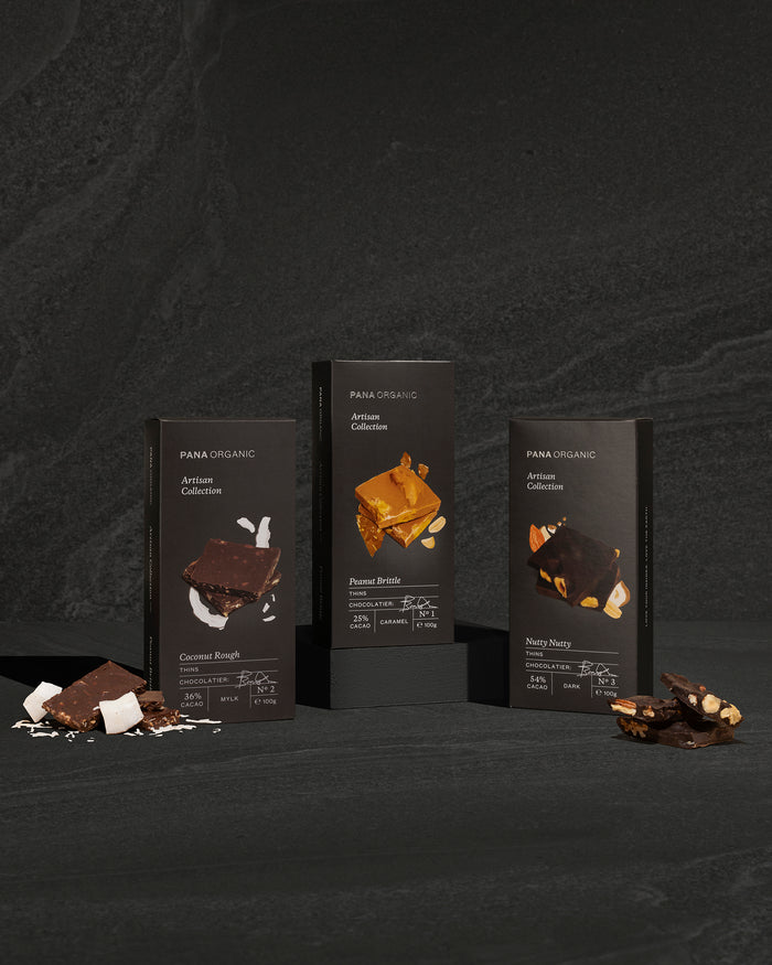 Chocolate thins by Pana Organic. Plant based. Gluten free. Dairy free. 