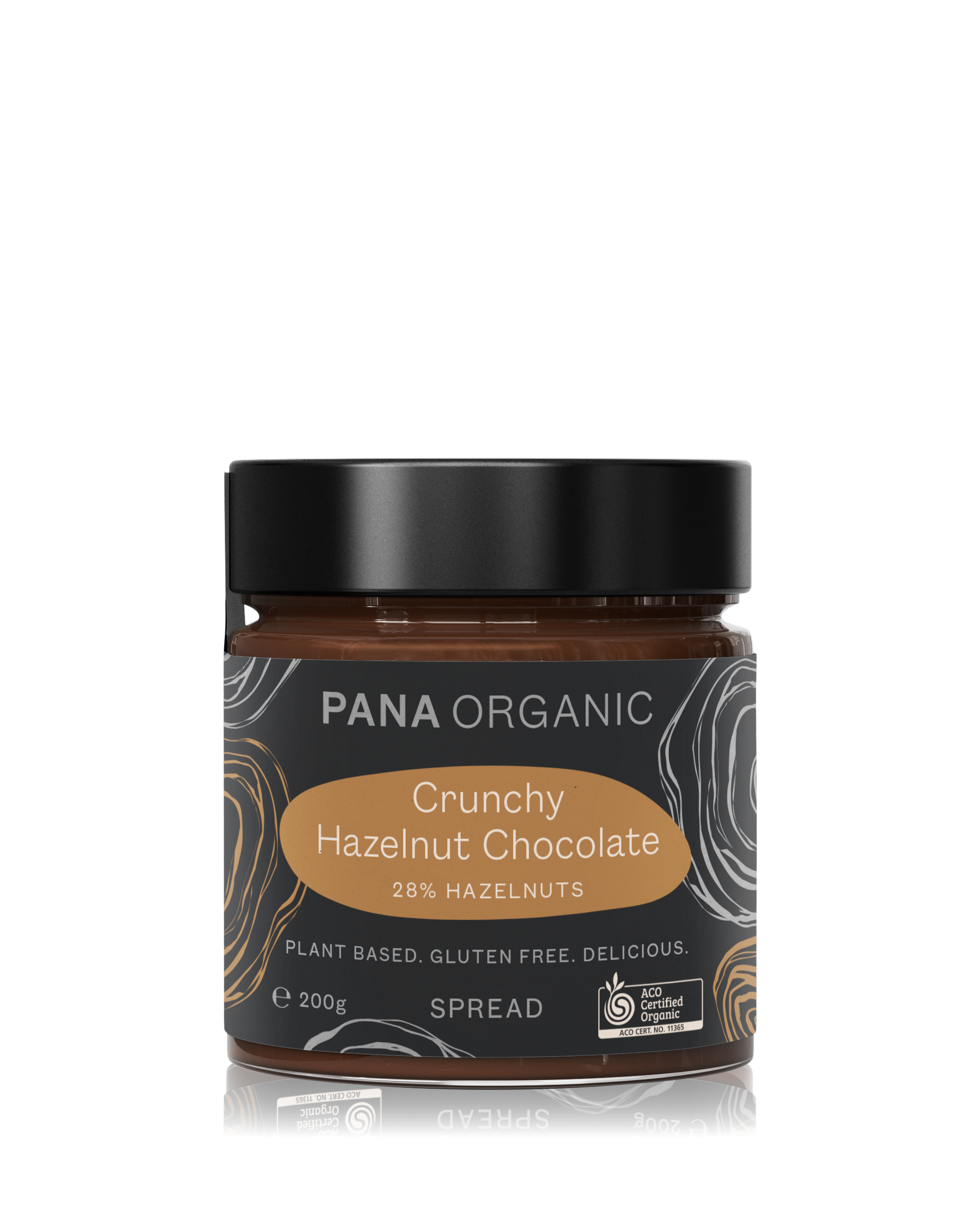 A delicious plant-based hazelnut chocolate spread with crunchy roasted organic hazelnuts.