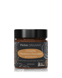 A delicious plant-based hazelnut chocolate spread with crunchy roasted organic hazelnuts.