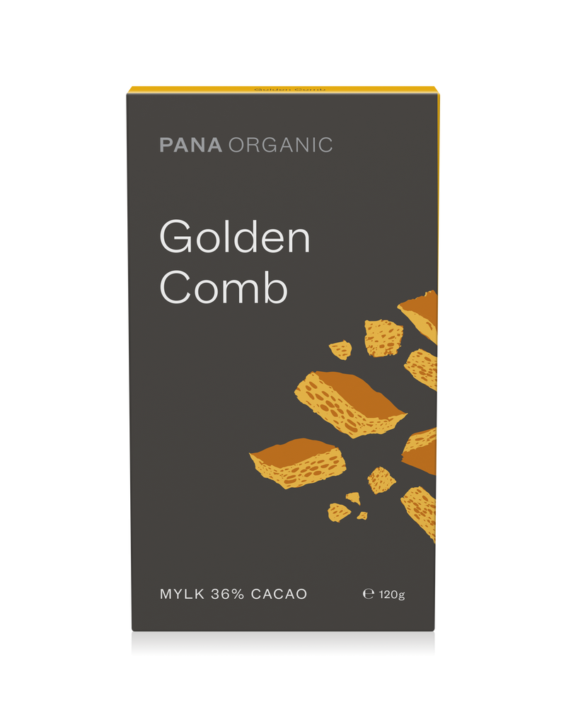 A crunchy golden honeycomb chocolate with smooth Pana chocolate.