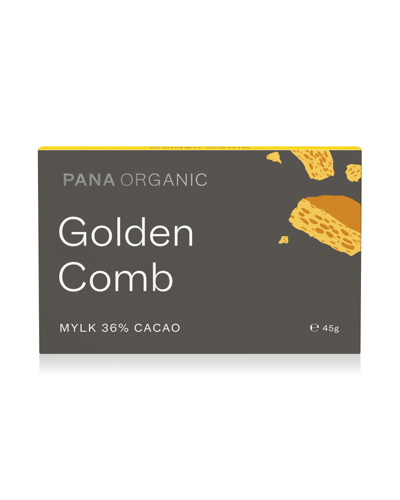 A crunchy golden honeycomb chocolate with smooth Pana chocolate