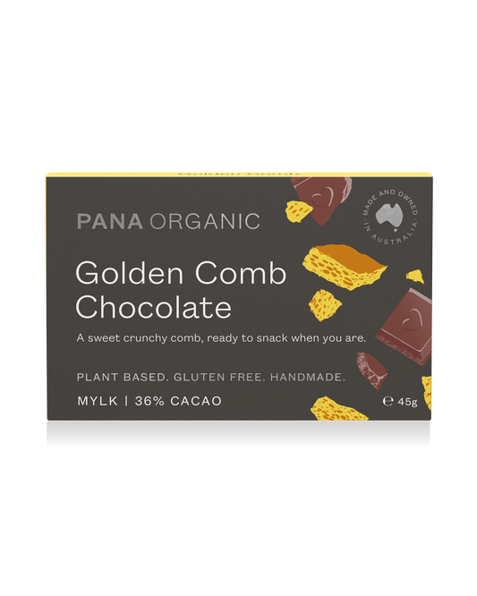 A crunchy golden honeycomb chocolate with smooth Pana chocolate.