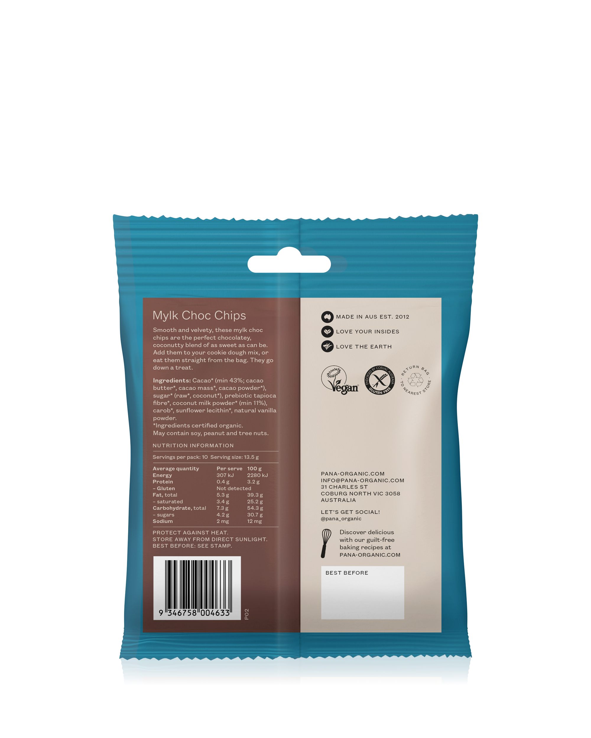 Smooth and creamy mylk chocolate chips, ideal for plant-based and gluten-free desserts.