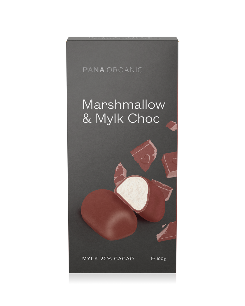 Soft marshmallows coated in creamy plant-based mylk chocolate.