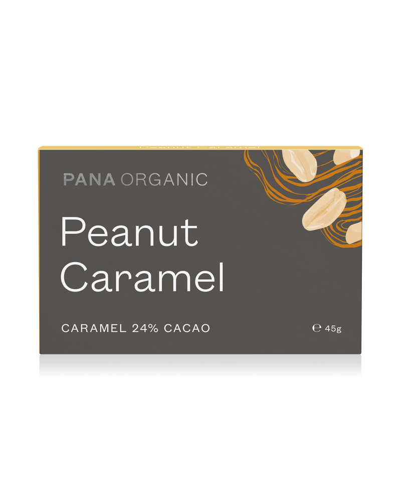 Velvety caramel chocolate blended with crunchy organic peanuts for the perfect sweet and nutty bite.