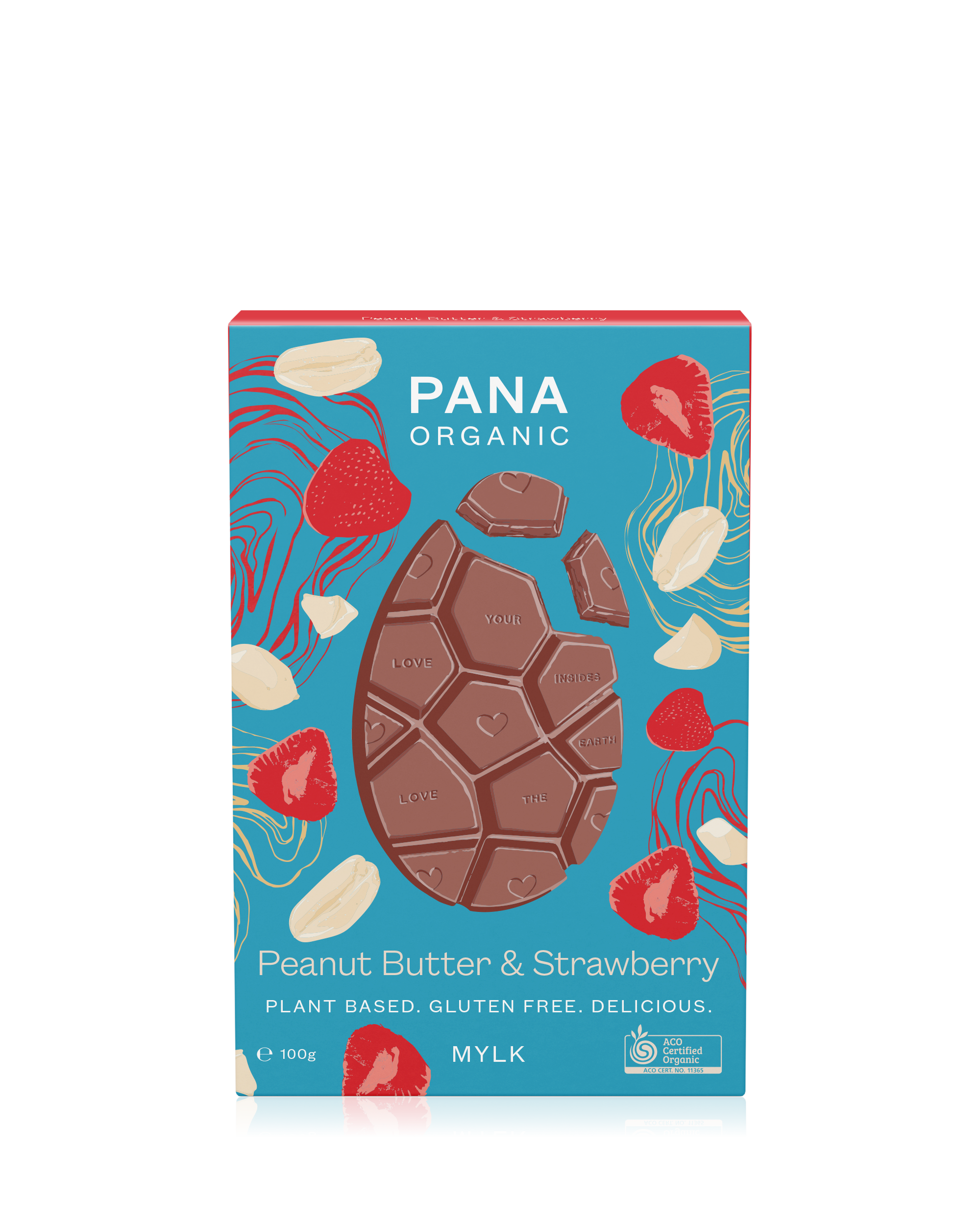 A sustainable flat chocolate bar made with smooth mylk chocolate and crunchy golden honeycomb pieces, crafted with cacao powder and minimal packaging for an eco-friendly indulgence.