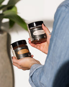 A set of four organic hazelnut spreads, made with a high percentage of hazelnuts for a rich and creamy texture. Perfect for toast, pancakes, and baking.