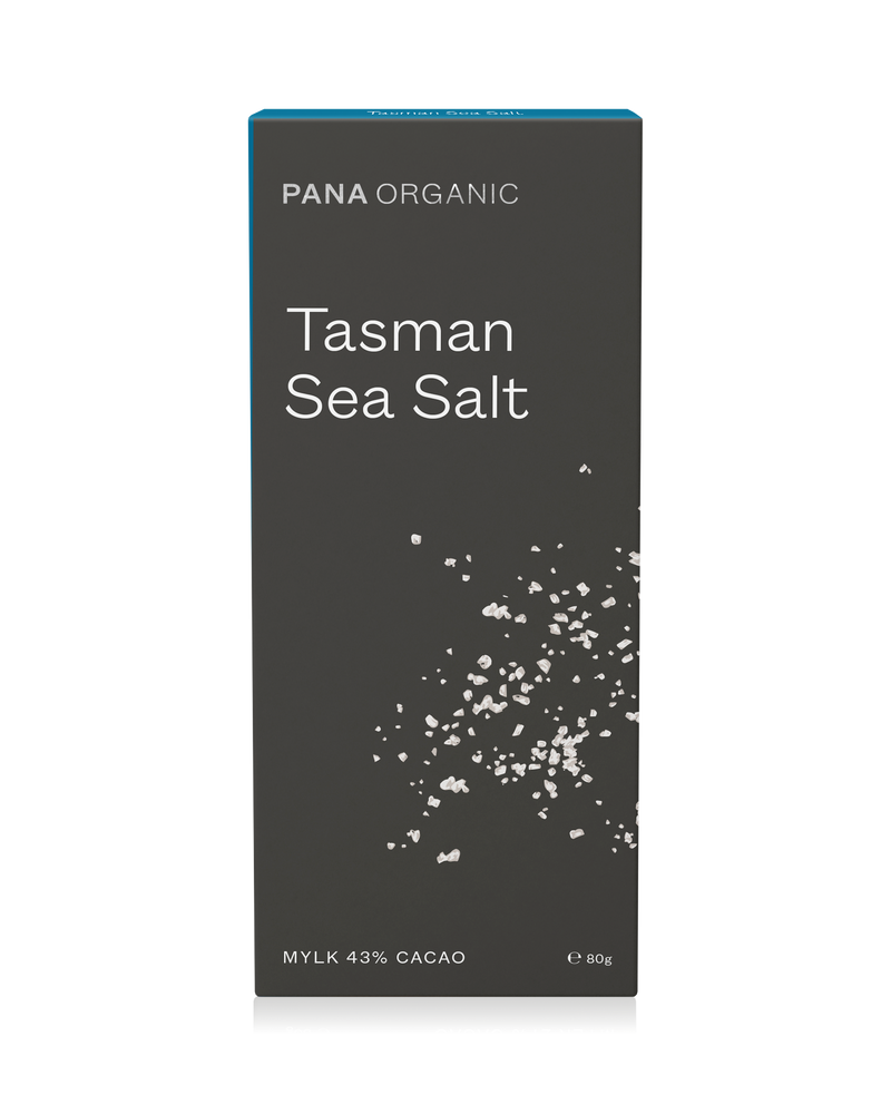 Decadent plant-based mylk chocolate with hand-harvested Tasman Sea Salt crystals for a rich, balanced taste.