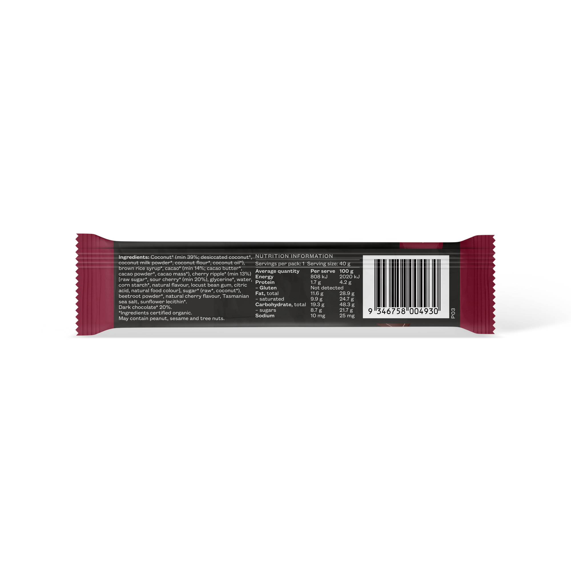 Cherry, Coconut & Dark Chocolate Bar